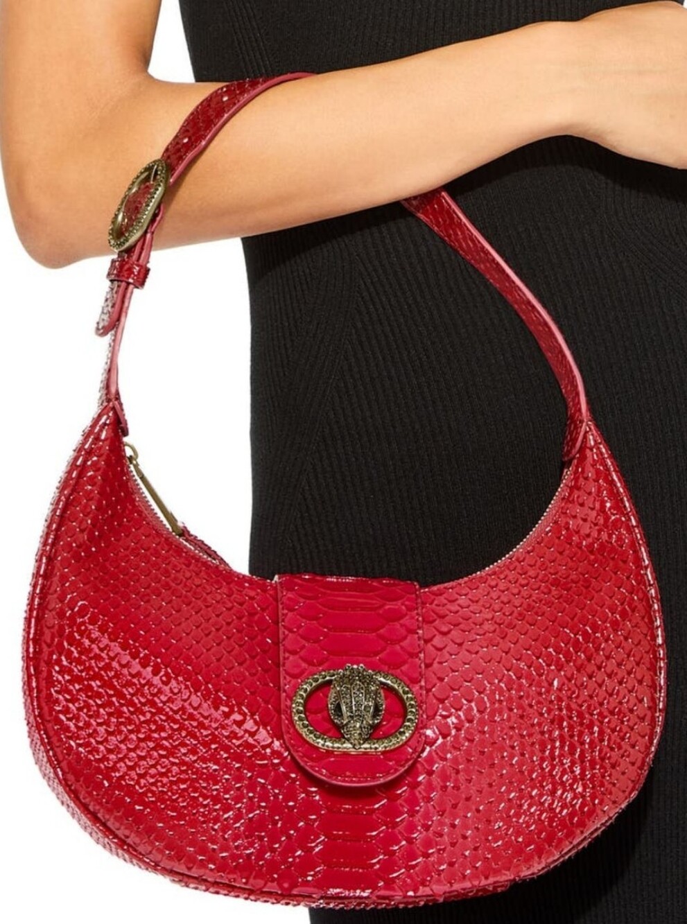 Kurt Geiger London Bag Red Leather Hobo Shoulder Purse